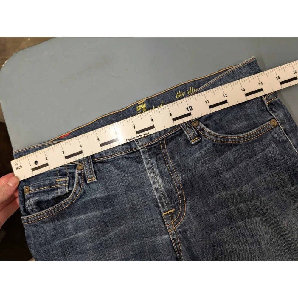 7 For All Mankind The Slim Cigarette Jeans Womens 27 Dark Wash Blue Excellent - Picture 11 of 15